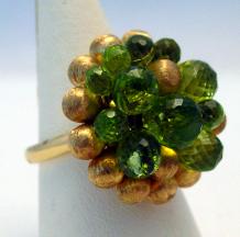 geelgouden ring met Peridot