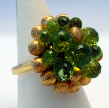 geelgouden ring met Peridot