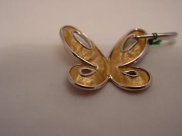 Hanger vlinder wit- en geelgoud